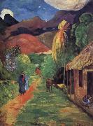 Paul Gauguin Tahiti streets painting